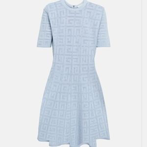 Givenchy Light Blue 4G Logo Knit Minidress Size Medium